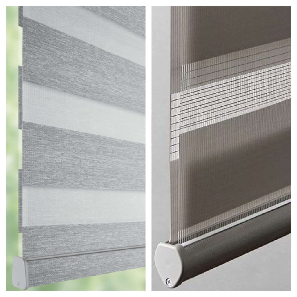 Banded Sheer Roller Bottombar — Add to the overall appeal of your zebra blinds. What do you like: fabric-wrapped bottom bar or co-ordinated metallic finish
