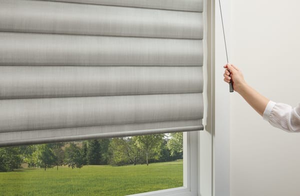Pirouette Blind Ultraglide Control — a retractable wand that pulls back and remains a constant length as you open or close the shade. No Cord