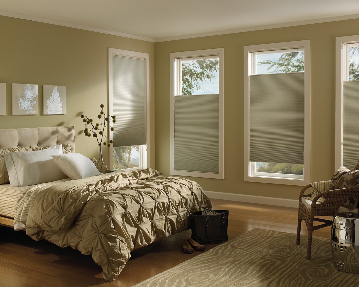 Top Down Bedroom Blinds - Excellent for room darkening. Shade Operates both ways from top and bottom. Natural light and privacy at the same time.
