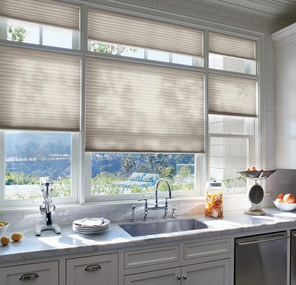 Cellular Blind Kitchen Area — Add beauty to your kitchen space blind by letting light interact with the fabric texture, mix in a balanced way
