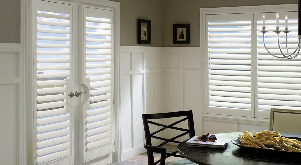 Shutters – Interior window shutters – Shutters on patio door with handle cut out